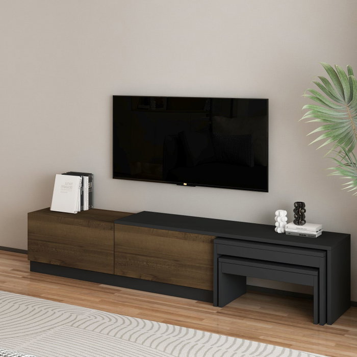 Hanah Home Nest Soporte para TV Antracita y Nogal Antiguo Hanah Home Nest Soporte para TV Antracita y Nogal Antiguo
